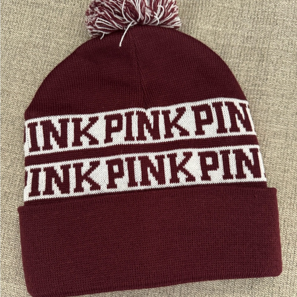 PINK Victoria's Secret Maroon Beanie
